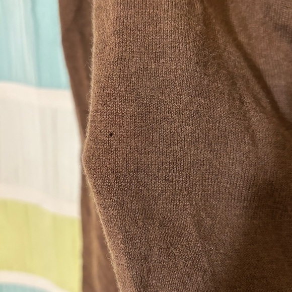 Cullen Cashmere Sweater Faux Wrap Brown Sz Small - Picture 4 of 6